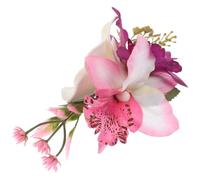 Vaguelly Pince à Cheveux Hawaïenne Frangipanier Décorations Tropicales Perles D'imitation, Barrette Latérale Blanche et Rose, Accessoire pour Cheveux de Vacances Plage, Mariage et Noce