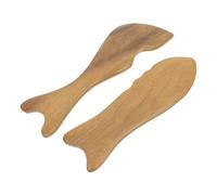 Vaguelly Planches de Massage en Bois Marron 2pcs pour Maison, Outil Gua Sha pour Massage Cervicales et Élimination des Rides, Léger