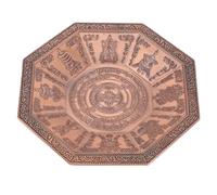Vaguelly Plateau Octogonal Rouge pour Offrandes Bouddhistes Assiette Sacrificielle Stable pour et Décoration Plateau de Feu pour Temple et Rituel