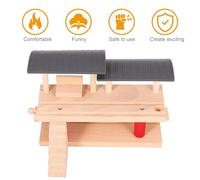 Vaguelly Plateforme Bois Double Niveaux pour Circuit Train Modèle de Gare Bois pour Garçon Fille Accessoire de Voie Ferrée Créatif et Éducatif