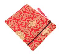 Vaguelly Pochette Soie Brodée Pour Écrits Religieux Étui Pour Documents De Rangement Bouddhiste Pochette Avec Motif Unique Couleur Rouge