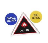 Vaguelly Poker Game Markers Set Double Layer Plastic All-in Button with Big Blind Small Blind Chips for Tournament Card Games and Party Use