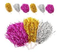 Vaguelly Pompons de Cheerleading Multicolores Réutilisables Lot de 9 Poignée Confortable, Accessoires pour Pom-Pom Destinés aux Encouragements Pendant Les Matchs de Basketball et