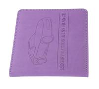 Vaguelly Porte-Documents Voiture en Cuir PU Pourpre, Protège Cartes Grises et Assurances, Design Compact et Fin Multiples Compartiments, Organiseur Pratique pour Papiers Essentiels