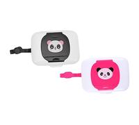 Vaguelly Porte-lingettes Portable Noir Et Rouge Étui à Mouchoirs Pour Bébé Boîte De Rangement Solide Facile à Nettoyer 2 Pièces Par Set