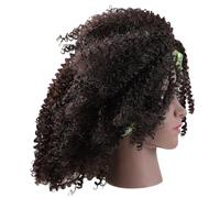Vaguelly Postiche Bandeau Afro Frisée pour Femme Noire, Postiche Synthétique Légère sans Odeur, Accessoire Coiffure pour Usage Quotidien et Fêtes, Entretien à L'eau Froide, Style Naturel