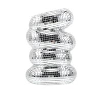 Vaguelly Pot de Fleurs Boule Disco Vase Spirale Miroir - Bouteille à Fleurs Scintillante Style Disco - Vase sculptural ondulé, Accessoire Photo, décoration de Table de fête ou d'intérieur