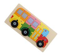 Vaguelly Puzzle Éducatif Bois pour Garçon Fille Apprentissage Précoce Puzzle de Forme de Bus Développement Créativité et Coordination Manuelle