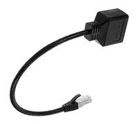 Vaguelly Répartiteur Ethernet Rj45 1 vers 2 Haute Vitesse pour Bureau Et Domicile, Connecteur Modulaire Cat7, Adaptateur Réseau LAN Femelle Double, Câble Prolongateur Réseau Compact Bleu