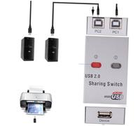 Vaguelly Sélecteur USB 2.0 Partage D'imprimante et Scanner Automatique, Bureau et Maison, Commutateur 2 Ports, Compatible Pc, sans Fil, Matériel Solide, Usage Facile