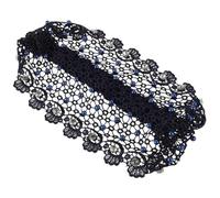 Vaguelly Serrage-tête Large en Dentelle Élastique Perles pour Femme, Couvre-chefs en Maille Polyester, Finition Tricotée Main, Vie Quotidienne et Fêtes