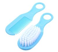 Vaguelly Set de Brosse et Peigne de Massage pour Bébé Bleu en Pp et Tpe, Anti-statique et Doux, Kit Soin Naissance pour -né