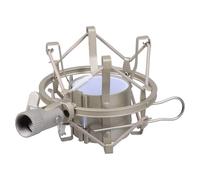 Vaguelly Support Antichoc Anti- Trou de 1,5 Cm pour Microphone à Condensateur en Alliage Argenté Isolant Bruits de Sol Adapté aux Réunions et Jeux