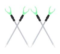 Vaguelly Support de Canne à pêche en mer, Support de Canne à pêche pour Sol, Porte-Canne à pêche de Berge, Lot de 4, télescopique, Vert, 35 à 50 cm, Insertion Stable, pour pêche en Surf et