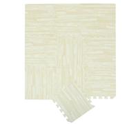 Vaguelly Tapis de Sol Emboîtables pour Garçon et Filles 10 Pièces 30X30X1 CM en Mousse EVA Imitation Bois Blanc Tapis de Jeu Antidérapant et Sécurisé pour Chambre et Salon