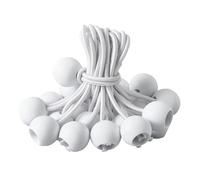 Vaguelly Tendeur Élastique à Boule Blanc 50 Pièces 20 CM pour Fixation Bâches, Tentes et Matériel de Camping Extérieur