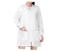 Vaguelly Tenue De Travail Étanche Pour Technicien De Beauté Spa Blouse à Manches Longues Vêtements De Coiffure Blanc