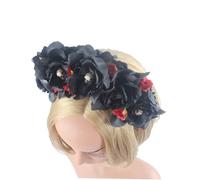 Vaguelly -tête Halloween à Motifs De Roses Et Crânes Coiffure De Fête Facile à Enfiler Pour Occasions Spéciales