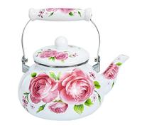 Vaguelly Théière Émaillée 2.5L - Bouilloire À Thé En Émail Compatible Induction Avec Poignée Confortable - Parfaite Pour Maison Bureau Hôtel