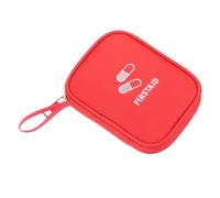 Vaguelly Trousse de Premiers Secours Compacte Petite Taille en Tissu Oxford Rouge, Contenant Portable pour Remède, Pochette de Voyage D'urgence Légère et Pratique, Organisateur de