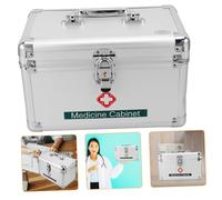 Vaguelly Trousse De Premiers Soins Médecine Cas Isolé Trousse De Secours Couverte Trousse à Pharmacie Conteneurs De Voyage Magnétiques Silver Alliage D'aluminium