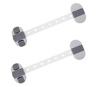 Vaguelly Verrou de Porte de Réfrigérateur Adhésif 2 Pièces en Abs Blanc pour Bébé et Garçon et Filles, Sécurité Facile à Ouvrir Double Bouton, Protection Anti-pincement pour Placard