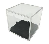 Vaguelly Vitrine Transparente de Cube pour Baseball avec Base Noire, Design Empilable en PS, pour Décoration Maison et Présentation D'objets de Collection