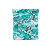 Vagues, Croquis, Mouette, Oiseaux, Sac de Rangement pour Femmes, Portefeuille supérieur à Presser, Petit Porte-Monnaie, Pochette de Changement