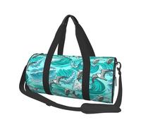 Vagues, Croquis, Mouette, Oiseaux, Sac de Voyage de Grande capacité, Sac à Main Rond, Sac de Voyage de Sport, fourre-Tout, Sac de Fitness