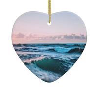 Vagues De L'Océan Hanging Noël Suspension avec Ruban Doré Pendentif pour Famille Vacances Intérieur