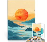 Vagues de l'océan Rayons de Soleil Puzzle 1000 pièces pour Adolescents Jeu Pratique Liste de souhaits avec Le Père Noël 38x26cm