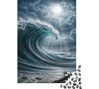 Vagues de tempête de Pleine lunePuzzle 1000 Pièces Complet pour Famille Relaxation Mentale Amusement par Temps De Pluie Qualité Premium 38x26cm/1000pcs