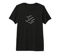 Vagues ou Oiseaux ? Une Illusion de mer Minimaliste T-Shirt Haut de Gamme