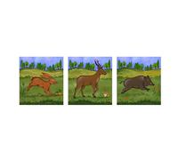 VAH - Trio de cibles « Animaux de la forêt » - Pour se déplacer - Idéal pour apprendre au tir à l'arc pour les enfants - Fabriqué à la main en Allemagne - Jouet en bois durable à partir de 3 ans