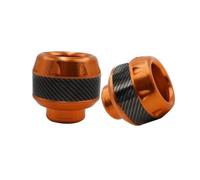 VAHAKKRMVM Protection Anti-Collision pour Moto Curseur Cadre Moto Protection Anti-Chute Fourche Avant Fibre Carbone Universel Moto Et Scooter(Orange)