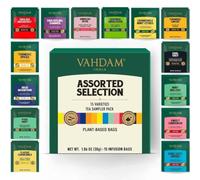 VAHDAM, 15 Thes en Sachets Pyramide | Tea Gifts for Rakhi | Rakhi Gift Hamper for Brother, Sister | 15 Sachets Pyramidaux