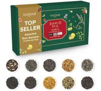 VAHDAM, Assortiment De Thé En Feuilles (10 Thés) Coffret Infusion De Avec oir, Vert, Oolong, Chai, Et Blanc | Coffrets Cadeaux De Thé Pour Femmes Et Hommes