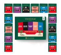 VAHDAM Assortiment De Thé Noir | 5 Thés, 20 Sachets Pyramide | Maharaja Breakfast, Earl Grey Citrus, Darjeeling et Assam, coffret thé variété pour femme et homme