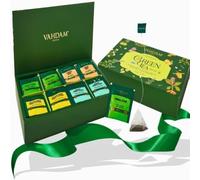 VAHDAM, Coffret Cadeau Assortiment De Thé Vert (4 Saveurs, 80 Sachets Pyramidaux) Boîte D'Infusion De Thé Avec Mélanges De Thé Vert en Pyramide à Longues Feuilles | Cadeau pour Femme et Homme