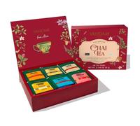 VAHDAM, Coffret Cadeau Assorti De Thé Chai (6 Saveurs, 36 Sachets) Sans Gluten, Sans OGM | Coffret Infusion De Thé | Indien Masala Chai | Sachets de Thé en Feuilles | Cadeau pour Femme et Homme