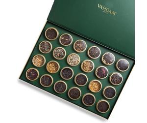VAHDAM, Coffret Cadeau de Luxe de 24 Thés en Vrac Uniques en Boîtes - Coffret Cadeau Premium | Sans Gluten et Sans OGM | Cadeaux pour Femmes et Hommes