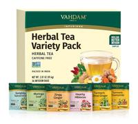 VAHDAM, Coffret cadeau d'infusions (36 sachets, 6 saveurs) | Sans caféine | Sachets emballés individuellement | Idée cadeau pour femmes et hommes