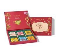 VAHDAM Coffret Cadeau Thés Chai | 6 Saveurs, 36 Sachets | Coffret d'infusions de mélanges de chai masala indiens, sans caféine, cadeau femme et homme