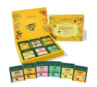 VAHDAM, Coffret Cadeau Assorti De Thé Tisanes (6 Saveurs, 36 Sachets), Coffret De Thé | Sans Caféine, Sans Gluten, Sans OGM | Coffret De Tisane, Sachet en Pyramide | Cadeau pour Femme et Homme