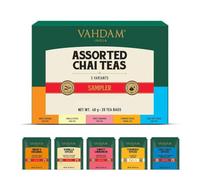 VAHDAM Coffret Dégustation Chai | 5 Saveurs, 20 Sachets | Mélanges indiens Masala Chai en sachets à longues feuilles, cadeau pour femmes et hommes