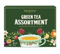 VAHDAM Coffret Dégustation Thé Vert | 6 Variétés, 36 Sachets | Coffret de dégustation de thé vert avec 6 variétés et 6 sachets de chacune, à offrir