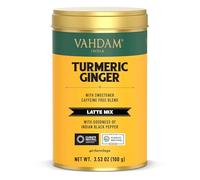VAHDAM, Curcuma Latte Et Gingembre (100g) Lait Doré En Poudre Sans Caféine | Vrais Ingrédients - Curcuma Et Gingembre Moulu | Infusion Chaude Ou Glacée, Curcuma Latte