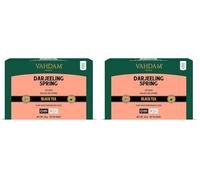 VAHDAM, Darjeeling Thé Noir (30 Sachets De Thé Pyramid) 100% Non Mélangé Thé Darjeeling d'Inde | Directement De La Source En Inde (Lot de 2)