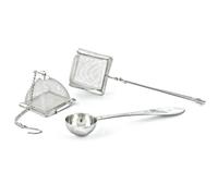 VAHDAM, Ensemble de 2 Infuseurs et 1 Cuillère à Thé - Acier Inoxydable, Passoire à Thé - Infuseur à Thé Carré, Infuseur à Thé Triangle et Cuillère à Thé Parfaite - Théière Durable