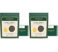 VAHDAM, Feuille de Thé Vert Earl Grey (100g, 50+ tasses) Thé Earl Grey à Feuilles Avec des Feuilles de Thé Vert Pur | Directement de La Source (Lot de 2)